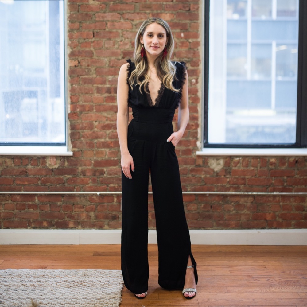 Free People lace trim jumpsuit